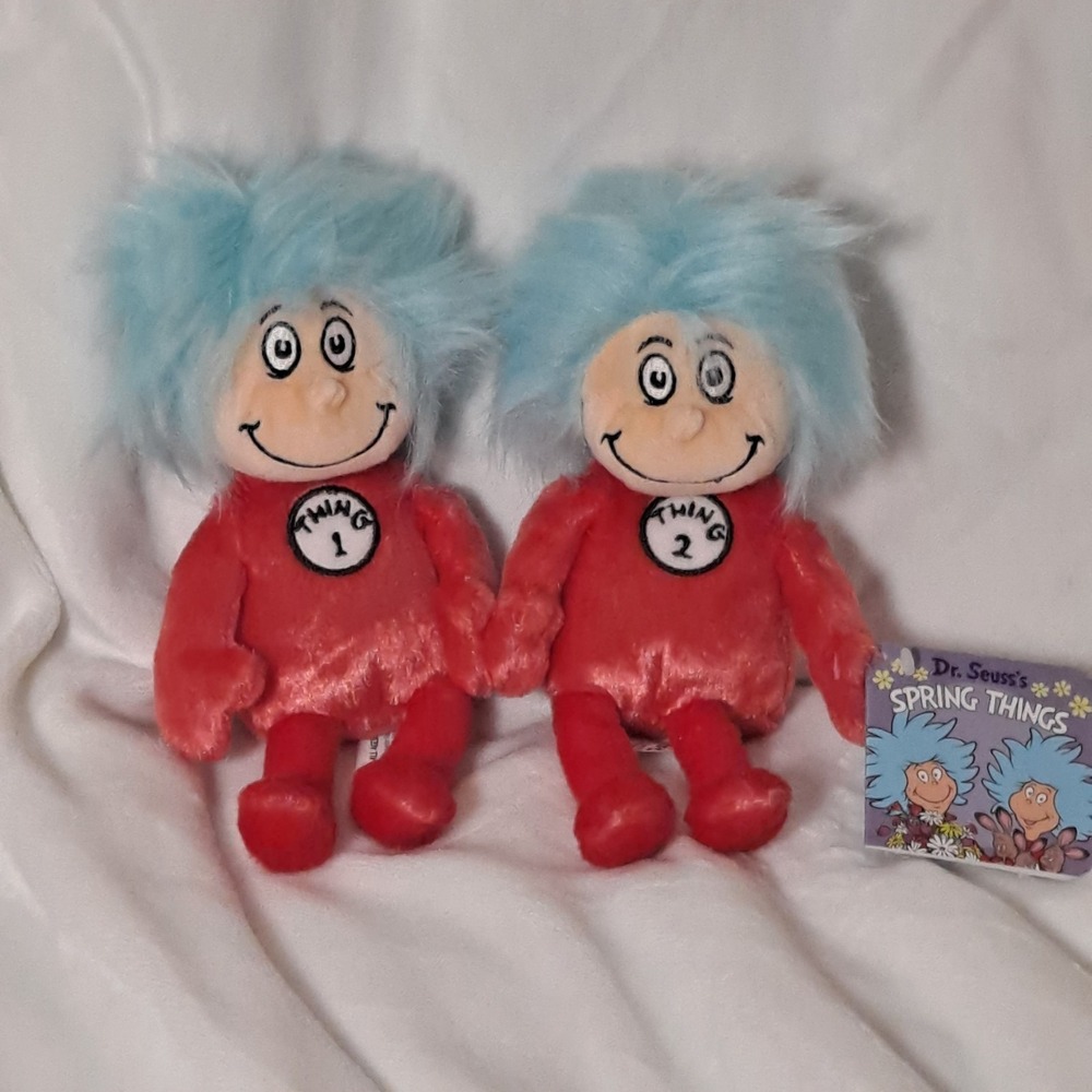 NWT! Dr. Suess Thing 1 & Thing 2 Dolls-Spring Things Book Characters